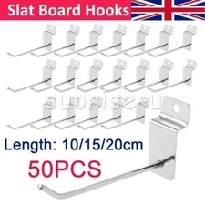 50PCS SLATWALL HOOKS ACCESSORY SINGLE PRONG SHOP RETAIL DISPLAY HANGER 4" 6" 8"