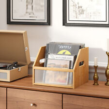 Vinyl Record Storage Crate Bamboo Record Holder CD Albums Magazine Storage Box