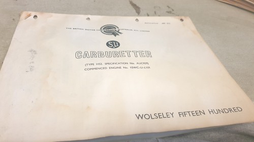 Wolseley 1500 carby bmc - wolseley,