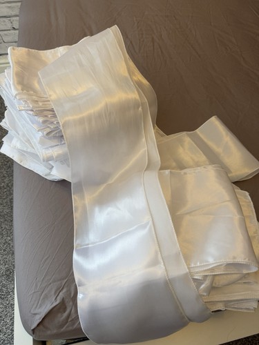 White satin chair sashes - white,