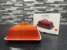 Le Creuset New Stoneware Ceramic Volcanic Orange Butter Dish With Lid RRP £45