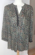PERUZZI designer Tunic Shirt Top SIZE 42 Uk 16 Animal Khaki 