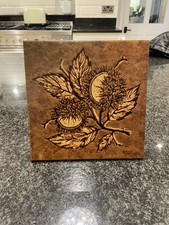 Vintage Rustic Brown Glaze Tiles Chestnut Pattern 8”x 8”