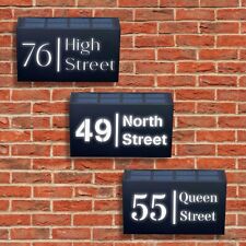 Personalised LED Solar House Number Signs Illuminated Door Address Plaques Sign