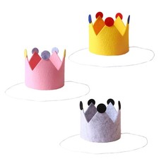3pcs Baby Birthday Party Adorable Crown Party Crown Props Baby Birthday Hat