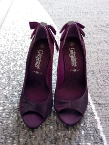 Ladies purple heeled pep toe - ladies,