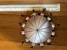 Vintage silk Chinese Pin Cushion with 12 dolls 