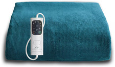 Dreamland 16709 Snuggle Up Heated Throw Intelliheat Large Electric Blanket Teal