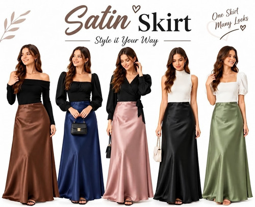 Ladies satin skirt women - skirt, women’s