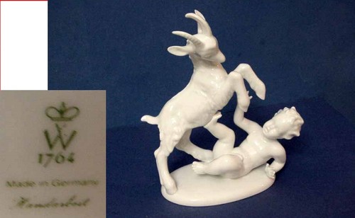 Porcelain figure putto - porcelain,