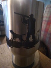 Wildfowling Shooting  Themed Handprinted Stainless Steel 14oz Travel Mug