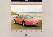 Ginetta G32 Coupe 1988-89 UK Market Single Sheet Sales Brochure