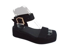 ASOS BLACK FAUX LEATHER FLAT