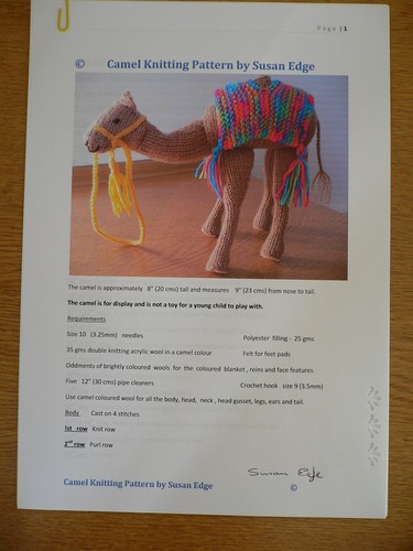 Camel knitting pattern - camel,