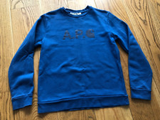 A.P.C. X CARHARTT WIP MEN'S ROYAL BLUE LONG-SLEEVED JUMPER SWEATER MEDIUM