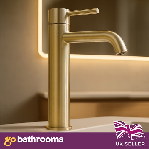 Gold bathroom sink tap - gold,