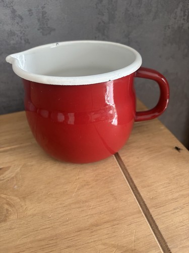 Red rustic enamel belly - red,
