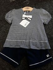SALE NEW EMILE ET ROSE NAVY/WHITE SHORT SET STYLE 5291 SIZES 6 MTHS 9 MTHS
