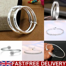 UK Womens Ladies Bracelet 925 Sterling Silver Jewellery Classic Pure Love Gifts