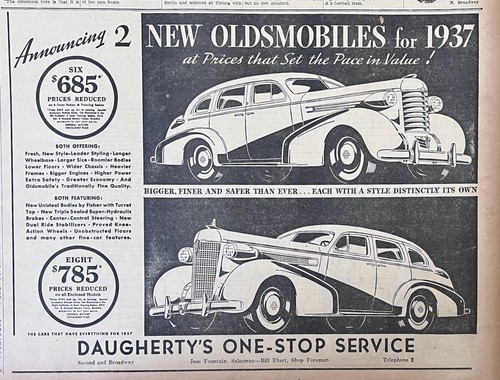 1936 newspaper for 1937 - 1936, ad