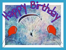 Happy Birthday Paraglider Card Greeting Blank Sport Paragliding Paramotor Cards