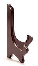 Medium Mahogany Wooden Display Stand Holder, Brass Hinges : Plate Picture Plaque