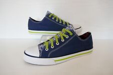 MOSHULU MARRAKACH NAVY+LIME CANVAS LACE UP SNEAKER/TRAINER SHOES UK 6 RRP £49.00