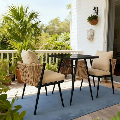 Rattan bistro set piece - rattan,
