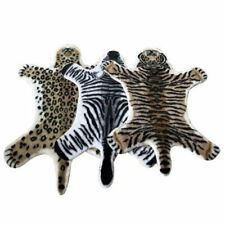 Zebra Tiger Leopard Faux Fur Rug Animal Print Mat Rug Non-slip Carpet Floor Mat