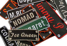 Custom Embroidered Patch Rectangle Name Iron On Sew On Hook &Loop Badge Applique