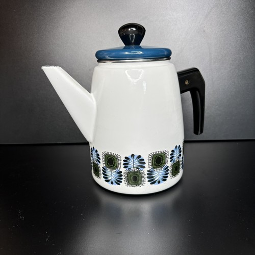Vintage enamel coffee pot - vintage,