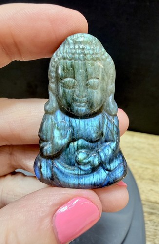 Crystal labradorite buddha - labradorite,