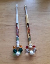 2 Bovine Bone Lace Bobbins. By