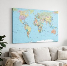 World Map Canvas Wall Art