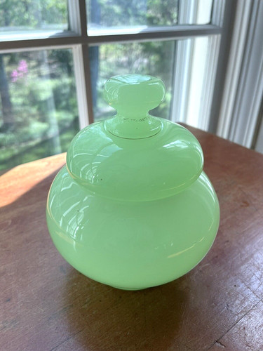 Antique french green opaline - french,
