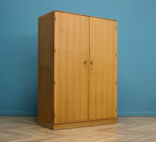 Mid century oak wardrobe - oak,