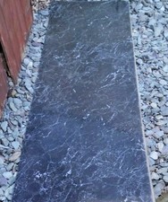 2 LENGTHS BLACK/GREY MARBLE HIGH GLOSS  FORMICA SHEET 8 FT X 17" X 0.7 MM APPROX