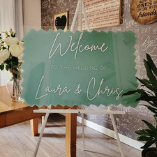 Personalised Wedding Welcome Sign Transparent Acrylic Board Entrance Wedding 