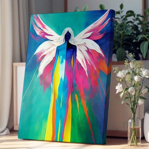 Colourful angel abstract - angel,