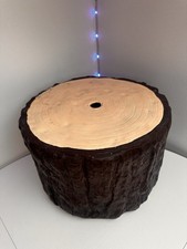 Rustic Tree Stump Stool Side
