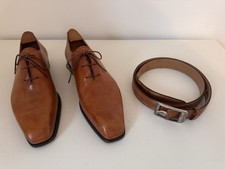 Berluti Alessandro Brown Leather Oxford Shoes - Size UK8 - Incl. Matching Belt