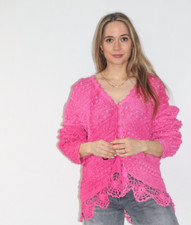 Vintage Irish Knitted 100% Pure Merino Wool Cable Fisherman Zip Cardigan Size M