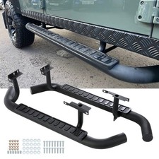 For Land Rover Defender 90 Side Steps Running Boards All Black Fire & Ice Style