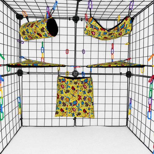 5pc sugar glider fleece cage - sugar,