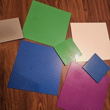Lego Base Board Plate 4 10" X 10" And 3 5x5 Baseplate Green Blue Purple Ivory