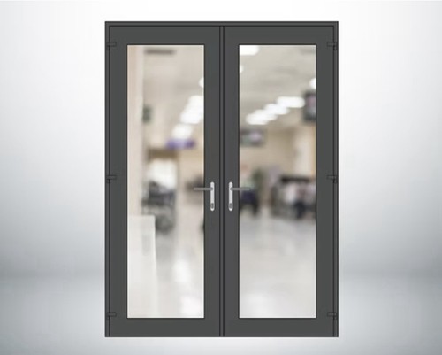 Upvc french door - -, grey