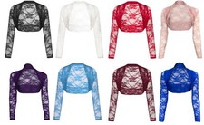 Womens Cropped Lace Shrug