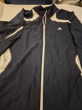 Adidas Mens Black White Xxl Front Zip Long Sleeve Jacket Pre-Owned 3 Stripe 