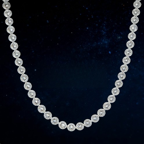 Angel silver tennis necklace - angel,