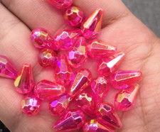 12mmx8mm 25 Teardrop Rainbow Diamond AB Bead  DIY Jewellery Faceted Reflective